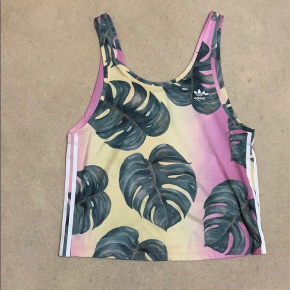 adidas Tops - Adidas women’s tank top palm tropical print